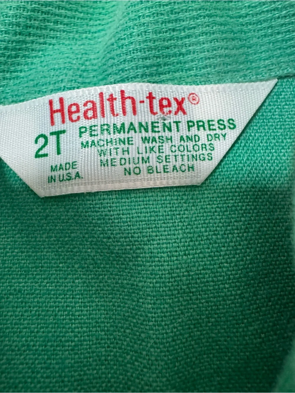 Vintage 1970s Health-tex 2T Green Embroidered Toddler Jacket USA